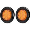 OEXRIG Luci Di Posizione Laterali A LED Rotonde Da 2 Pollici Per Camion Rimorchio 12 V Luce Di Stop Posteriore Tali fanale posteriore(2pcs Yellow)