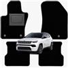 OFFICINE MILANO IL TUO STILE IN AUTO. Set 4 Tappetini in Moquette per Jeep Compass dal 2017 al 2025, Fondo Antiscivolo con Battitacco in PVC - Alta Qualità - Made in Italy - OFFICINE MILANO