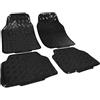 WOLTU Tappetini Auto Universali Tappeto Antiscivolo PVC Simil Alluminio Set 4 Pezzi Nero Lucido