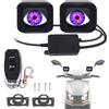 Vesidoloy Fari LED Occhi per Moto - 12-36V 6 Modalità Animato Impermeabile Telecomando,Fari Anteriori a LED Luci Decorativi,per E-Bici Tricicli Bici Carrello Golf Auto