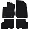 J&J AUTOMOTIVE Tappetini in Tessuto per Dacia Logan 2013-2020, Set da 4 Pezzi Anteriori e Posteriori, di Velluto su Misura, Antiscivolo, Colore Nero