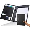TWINFALCONS Pelle Padfolio A4 Organizer Cartellina Portadocumenti Organizzatore Valigetta Cartella Per Viaggio Commerciale Conferenza Nero