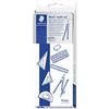 Staedtler 557 10 Noris Math Set, kit di strumenti per le prime lezioni di matematica, con matita, temperino, compasso, righello, squadre, goniometro
