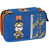 Franco Cosimo Panini LYON GAMER - Astuccio Scuola Ufficiale Lyon Gamer, Astuccio 3 Scomparti Bambino e Bambina con Set Cancelleria, Penna Cancellabile Blu Frixion e Pratica Chiusura a Zip, 20x13Hx7 cm, Blu