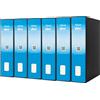 Esselte DOX 2 - 6 Registratori con custodia A4 e meccanismo a leva, Raccoglitori con leva formato Protocollo (23x33cm) con Dorso da 8 cm, Blu chiaro, 85 x 352 x 288 mm, Conf.da 6 pezzi, D26201
