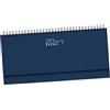 Pubblimania Planning da Scrivania Settimanale 2027 Professionale, Agenda 128 Pagine, Multilingua, Copertina Gommata Soft-Touch, Rubrica e Inserti Informativi, 30x14 cm Copertina Rigida ad anelli (Blu)