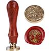 Ychostamp Albero celtico della vita timbro di cera Albero sacro timbro di cera di sigillo 2,5 cm 0,98'' teste di timbro sostituibili Albero celtico tradizionale simbolico del ciclo della vita