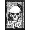 Grindstore Memento Mori - Taccuino con copertina rigida, formato A5, motivo: teschio, colore: Nero