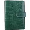 Generic Copertina per raccoglitore in pelle PU, copertina a fogli mobili, formato A6, con 6 anelli, ricaricabile, organizer per notebook (verde)