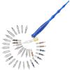 Gullor, Set per calligrafia, con portapenne in resina realizzato a mano con 33 pennini, colore blu