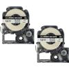 vhbw 2x Cassetta nastro compatibile con Epson LabelWorks LW-700, LW-900P, LW-500, LW-400 etichettatrice 8m x 12 mm nero su bianco