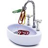 KUAIYIJU Dispenser di graffette magnetiche per lavello, cancelleria, casa delle bambole, decorazione per graffette per puntine Haircl Lavello da cucina Porta graffette per casa delle bambole Accessori per