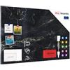 ALLboards Lavagna magnetica in acciaio MARMO NERO 90x60cm MetalBoards lastra adatta per tutti i tipi di calamite + set di accessori GRATIS