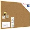 ALLboards Lavagna in Sughero con Cornice in Legno 120x90cm, Bacheca Sughero per Puntine Spille Memoboard