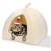 Nobleza Cuccia per Gatto e Cane 2 in 1, Casetta Pieghevole Lavabile in Lavatrice, Casa Chiusa con Cuscino Extraibile (38x38x33cm)