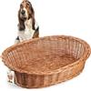 KADAX Lettino per cani e gatti, in vimini, colore naturale, cuccia per cani, cuccia per animali, cuccia per animali domestici (19 x 80 x 61 cm)