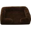 Mateju Cuccia Cane di Peluche, Lettino Gatto Rettangolare Lettino Cane Interno in Peluche Rimovibile Lavabile Cuccia per Animali Domestici con Fondo Antiscivolo (Colore caffè,S 40x35cm)