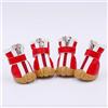 FANSU Scarpe per Cani 4 Pezzi Antiscivolo Stivali per Cani PU Protezione per Le Zampe Stivali da Neve per Cani Regolabili Stivali da Neve per Cani di Taglia Piccola Media (5,Rosso)