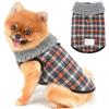 PAIDEFUL Cappotto di lana per cani foderato in pile classico plaid giacca antivento autunno inverno freddo abbigliamento per animali domestici morbido caldo Chihuahua vestiti gatto anello a D, grigio,