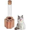 Generic Porta Baffi per Gatti, 10,6 x 1,5 cm, in e Legno, Mini Barattolo per Gatti | ricordo commemorativo Trasparente a Forma di per Animali Domestici | Vaso per Gli Amanti dei Cani, Accessorio