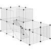 PawHut Recinto per Animali di Piccola Taglia Modulabile con Pannelli e Accessori, Gabbia per Roditori da Interno in Acciaio e PP, per Porcellini d'India, Conigli, Cincillà, 140x70x70 cm, Nero