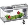 Generic Piccolo Acquario Piazza Completo, Muto Mini Acquario con Pompa Ad Acqua Filtrante E Luce USB Trasparente per Pesce Betta, Gamberetto, Pesce Tropicale