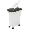 Iris Ohyama, Contenitore per Crocchette, 20L/7.5kg, Nero, Ermetici, Contenitore per Alimenti in Plastica con Coperchio, con Ruote, Per Cibo per Gatti, Cani, Cibo secco, Dolci, Scatola, ATS-M