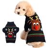 xiaoyu Vestiti per Animali da Compagnia di Maglia del Cane per Cani Natale di Renna, Nero, M