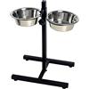Leopet Supporto Rialzato ad H Regolabile con 2 Ciotole 1800 ml. in Acciaio Inox Altezza 55 cm