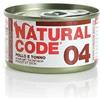 Generico Natural Code Adult Gatto Cibo Umido Pollo e Tonno. 12 LATTINE da 85g CADAUNO