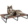 PawHut Letto per Cani Rialzato Pieghevole 107x61x20 cm Marrone | Tessuto a Rete, Brandina Pieghevole per Cani Grandi, da Interno ed Esterno