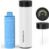 KEKHEALTH Porta Insulina Termico da Viaggio, Borsa Termica per Insulina, GLP-1 e Medicinali 60h, Cooler in Acciaio Inox per 3 Penne, Termometro Meccanico, Bottiglia Gel & Emergenza