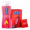Durex SuperSottile Preservativi Sottili 24 Profilattici + Durex Massage 2 in 1 con Guaranà Gel Lubrificante da 200ml