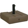 Outsunny Base per Ombrellone da Giardino Riempibile con Maniglia Incorporata e Beccuccio Laterale, Basamento per Ombrellone in HDPE, per Pali di Ombrelloni da Ø38/48 mm, 49x49x36.5 cm, Marrone