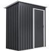 Outsunny Casetta da Giardino Porta Utensili in Lamiera di Acciaio, Capanno da Giardino in Acciaio con Porte Scorrevoli, 163x89x182cm, Nero