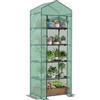 Outsunny Serra da Balcone a 5 Livelli con Porta Avvolgibile, Serra per Orto con Struttura in Acciaio e Copertura PE, per Piante Orto Verdure Fiori Frutta, 69x49x193 cm, Verde