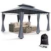 Casaria Gazebo Topas Padiglione 3x4m in Metallo Resistente Idrorepellente con Pannelli Laterali Tendone da Giardino Feste