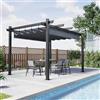 Devoko Gazebo Pergola 3x4,Gazebo Esterno Resistente,Pergolato da Giardino UV50+,Pergola Bioclimatica per Arredo Giardino Terrazzo,Nero