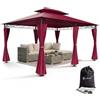 Casaria Gazebo Topas Padiglione 3x4m in Metallo Resistente Idrorepellente con Pannelli Laterali Tendone da Giardino Feste