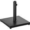 Outsunny Base per Ombrellone da 13 kg, Basamento Quadrato per Ombrelloni di Pali da Ø35/38/48 mm in Metallo e Cemento, Nero