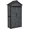 MCombo M MCombo Armadio da giardino in legno, resistente alle intemperie, per esterni, giardino, terrazza, capanno con 2 ripiani mobili, 45 x 90 x 165 cm, 2736
