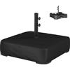 Outsunny Base per Ombrellone Riempibile con Sabbia 80 kg/Sabbia Bagnata 90 kg, Basamento per Ombrellone da Giardino in HDPE, per Pali di Ombrelloni da Ø48 mm, Nero