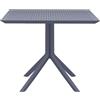 CLP Tavolo Sky 80 x 80 cm I Tavolo da Giardino, Resistente alle intemperie e ai Raggi UV I Tavolo Quadrato da Balcone, Colore:Grigio Scuro