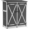 MCombo M MCombo Armadio da giardino in legno, resistente alle intemperie, piccola casetta da giardino, capanno degli attrezzi, per esterni, balcone e terrazza, 122 x 60 x 137 cm, 0707 (Grigio)
