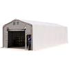 TOOLPORT Tendostruttura 5x12m Tendone Deposito con portone a pacchetto, telone unico in PVC 850 N impermeabile grigio, altezza laterale 3m