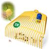Novatool Testa di scopa per foglie, 2 in 1, frusta per foglie e forchetta per foglie con 20 denti in plastica, larghezza di lavoro 45 cm, scopa da giardino, rastrello per rifiuti da giardino, attrezzi