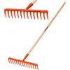Crisalide®-RASTRELLO da GIARDINO Arancione + MANICO IN LEGNO DI FAGGIO (150cm TIPO BOSCH-I), PER USO HOBBISTICO E PROFESSIONALE, MADE IN ITALY (37 CM (14 Denti))