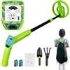 JOJOCY Metal detector per bambini, regolabile, 60-86 cm, portatile, per bambini, con display LCD, per esplorazione all'aperto, verde