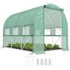 Outsunny Serra da Giardino a Tunnel 3x2x2 m con Porta Avvolgibile e 6 Finestre a Rete, Serra per Orto con Struttura in Acciaio e Copertura PE, per Orto Verdure Fiori Frutta, Anti UV, Verde