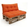POKAR Set di Cuscini per Europallet da 2 pezzi: 1x Cuscino-sedile 120x80cm + 1x Cuscino-schienale 120x40cm, per Divano da Giardino, per Interno ed Esterno, senza Pallet, Arancione